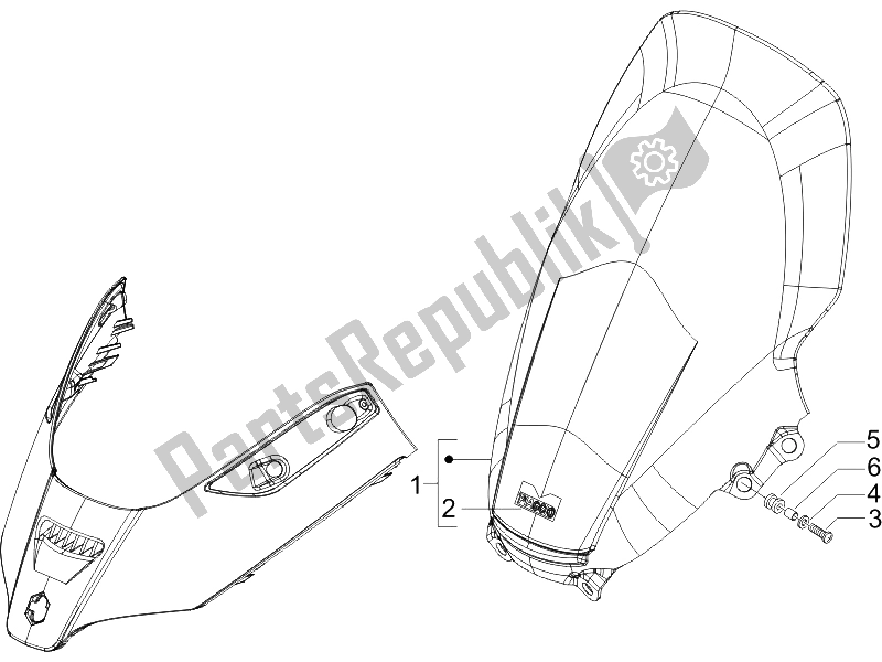 Toutes les pièces pour le Pare-brise - Verre du Piaggio X8 400 IE Euro 3 2006