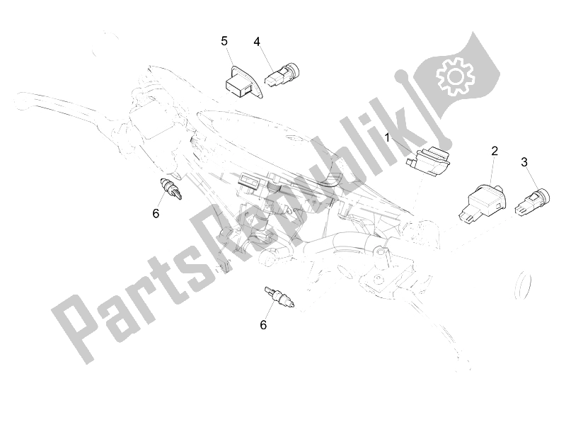 All parts for the Selectors - Switches - Buttons of the Piaggio Liberty 50 4T PTT 2014