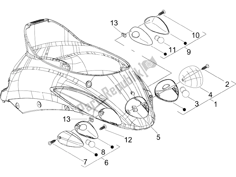 Toutes les pièces pour le Phares Arrière - Clignotants du Piaggio Liberty 50 2T Sport UK 2006