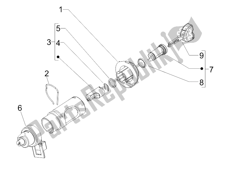 Toutes les pièces pour le Serrures du Piaggio Liberty 50 4T 2005