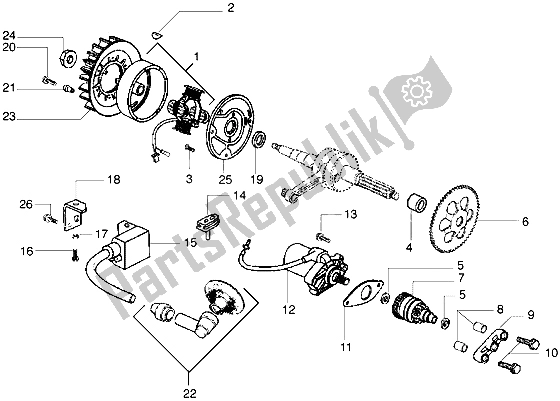 Wszystkie części do Magneto Ko? A Zamachowego Piaggio Diesis 100 1998
