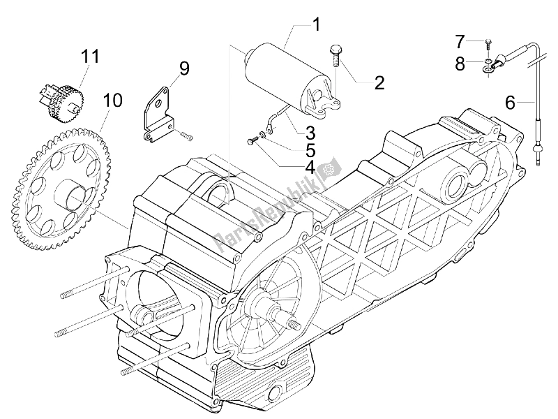 Toutes les pièces pour le Stater - Démarreur électrique du Piaggio BV 500 USA 2008