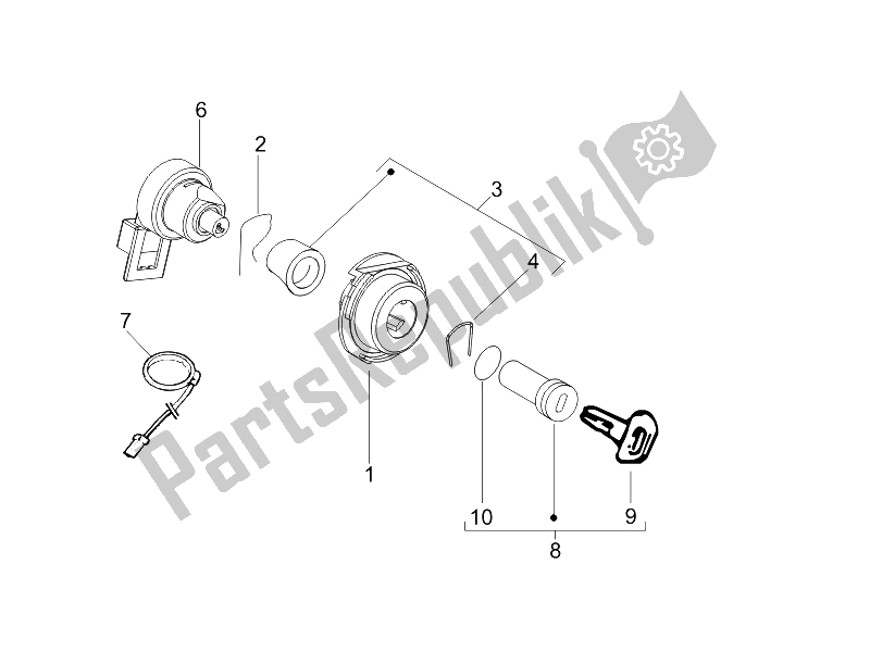 Tutte le parti per il Serrature del Piaggio Liberty 125 4T Sport E3 2006