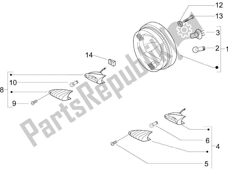 Toutes les pièces pour le Phares Avant - Clignotants du Piaggio BV 500 2005