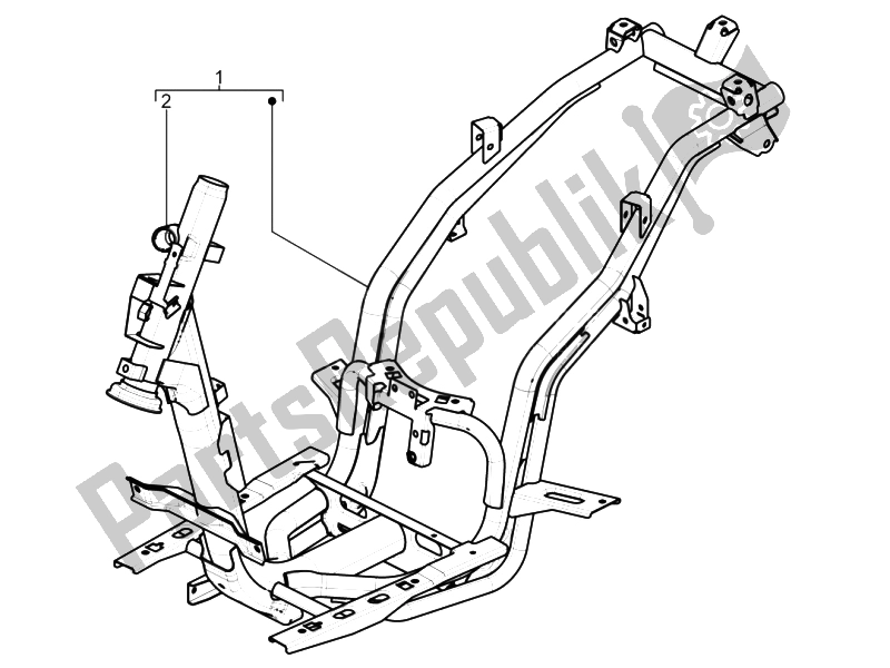 All parts for the Frame/bodywork of the Piaggio Typhoon 50 4T 4V E2 USA 2012