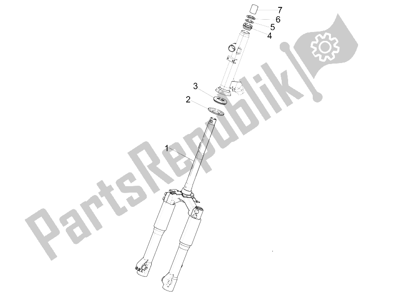 All parts for the Fork/steering Tube - Steering Bearing Unit of the Piaggio Liberty 125 4T Delivery E3 2009