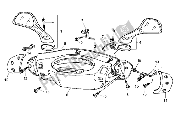 Toutes les pièces pour le Couvre-guidons Et Rétroviseurs du Piaggio Hexagon LX 125 1998