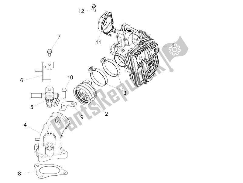 Toutes les pièces pour le Corps De Papillon - Injecteur - Tuyau Union du Piaggio MP3 500 Sport ABS USA 2015