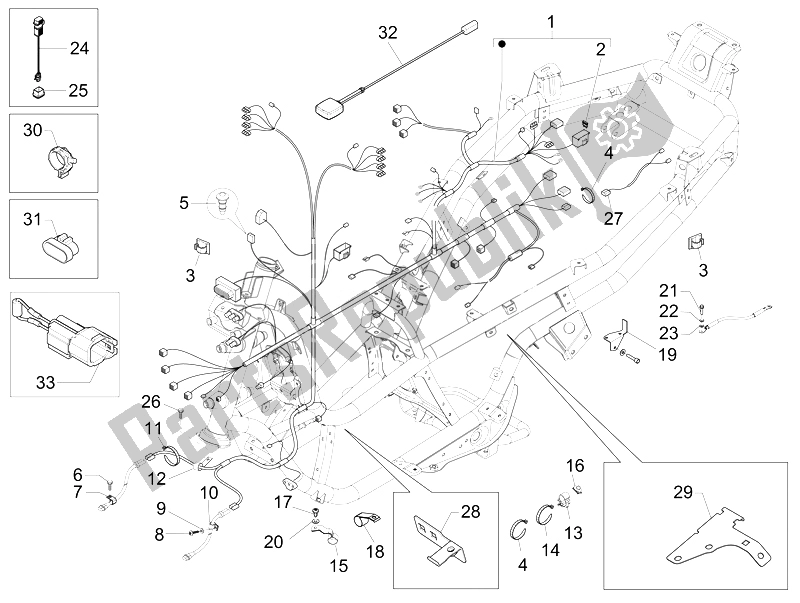 Todas las partes para Mazo De Cables Principal de Piaggio MP3 300 LT Business Sport ABS 2014