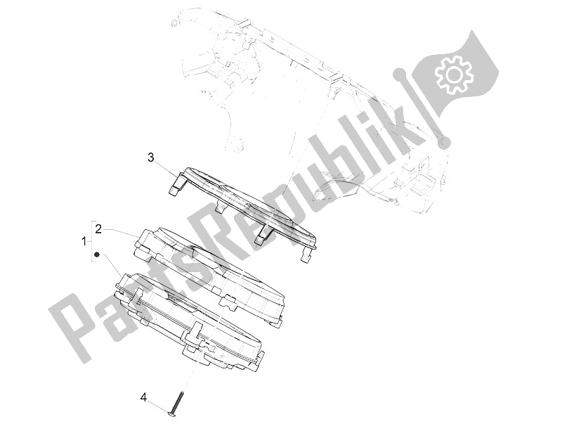 All parts for the Meter Combination-dashbord of the Piaggio Medley 125 4T IE ABS 2016