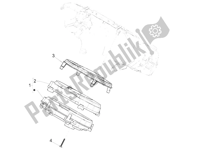 Todas las partes para Tablero Combinado De Medidor de Piaggio Medley 150 4T IE ABS 2016