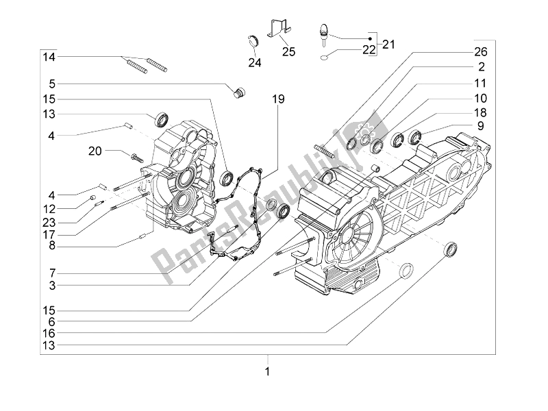 Toutes les pièces pour le Carter du Piaggio X EVO 400 Euro 3 2007