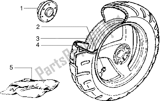 Toutes les pièces pour le Roue Arrière du Piaggio Skipper 150 1998