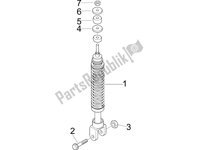 Todas las partes para Suspensión Trasera - Amortiguador / S de Piaggio NRG Power DT Serie Speciale D 50 2007