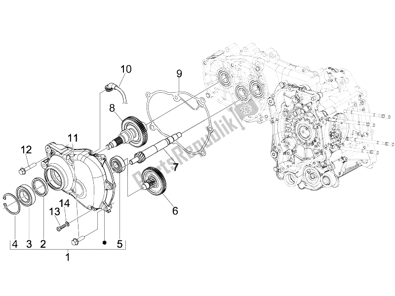 Toutes les pièces pour le Unité De Réduction du Piaggio Beverly 125 Tourer E3 2007