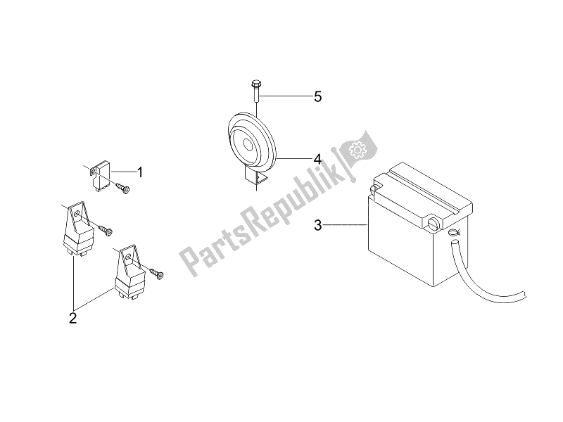 All parts for the Remote Control Switches - Battery - Horn of the Piaggio Carnaby 200 4T E3 2007