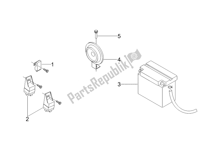 Todas las partes para Interruptores De Control Remoto - Batería - Bocina de Piaggio Carnaby 200 4T E3 2007