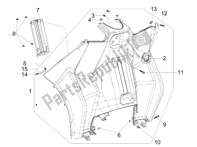 Todas las partes para Guantera Frontal - Panel De Rodilleras de Piaggio MP3 125 2006