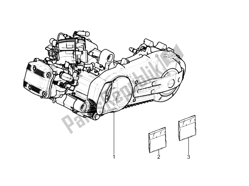Toutes les pièces pour le Moteur, Assemblage du Piaggio X 10 500 4T 4V I E E3 2012
