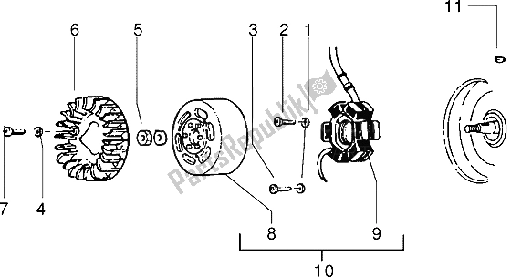 Todas as partes de Magneto Volante do Piaggio Sfera RST 50 1995