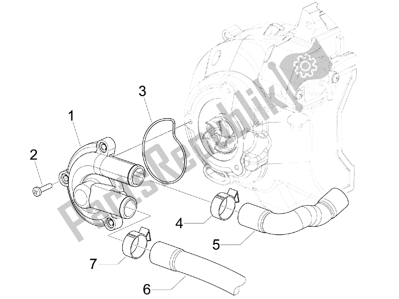 Todas las partes para Bomba De Enfriamiento de Piaggio X8 125 Premium Euro 3 UK 2007