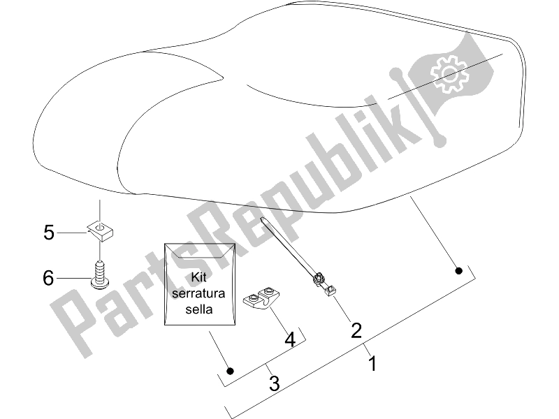 Toutes les pièces pour le Selle / Sièges - Rouleau D'outils du Piaggio Liberty 50 2T UK 2007