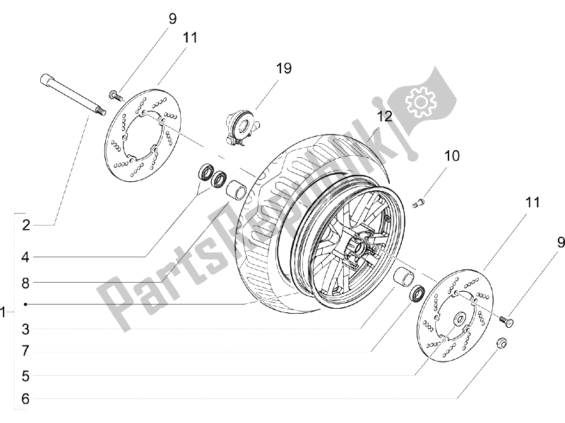 Toutes les pièces pour le Roue Avant du Piaggio X9 500 Evolution 2006