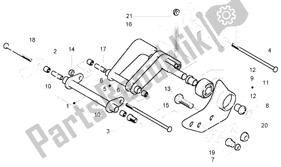 Toutes les pièces pour le Bras Oscillant du Piaggio Beverly 250 RST 2004