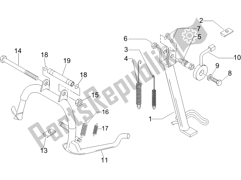 Todas las partes para Soporte / S de Piaggio X9 125 Evolution Euro 3 2007