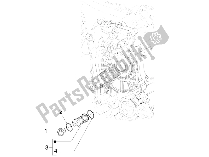 Tutte le parti per il Coperchio Magnete Volano - Filtro Olio del Piaggio FLY 50 4T 4V USA 2 2014