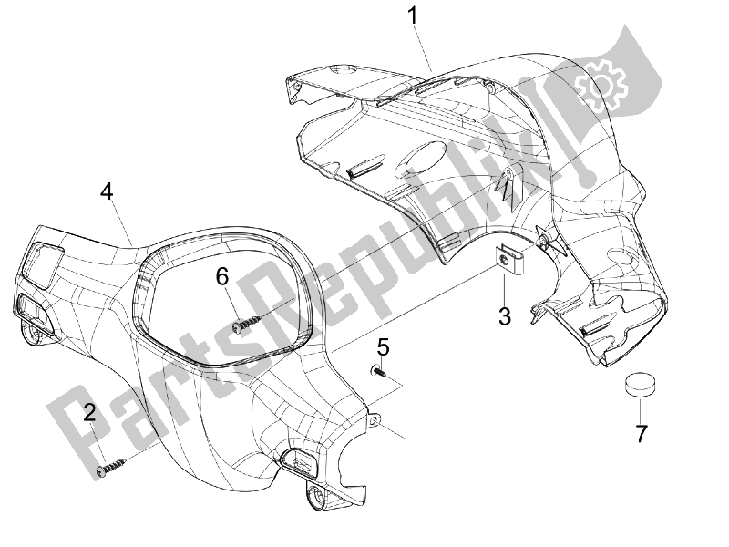 Toutes les pièces pour le Couvertures De Guidon du Piaggio Liberty 50 2T 2008