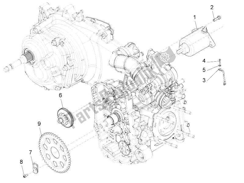 Todas as partes de Stater - Partida Elétrica do Piaggio Beverly 350 4T 4V IE E3 Sport Touring 2014