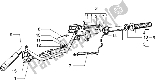 All parts for the Handlebars Component Parts of the Piaggio Liberty 50 2T 1997