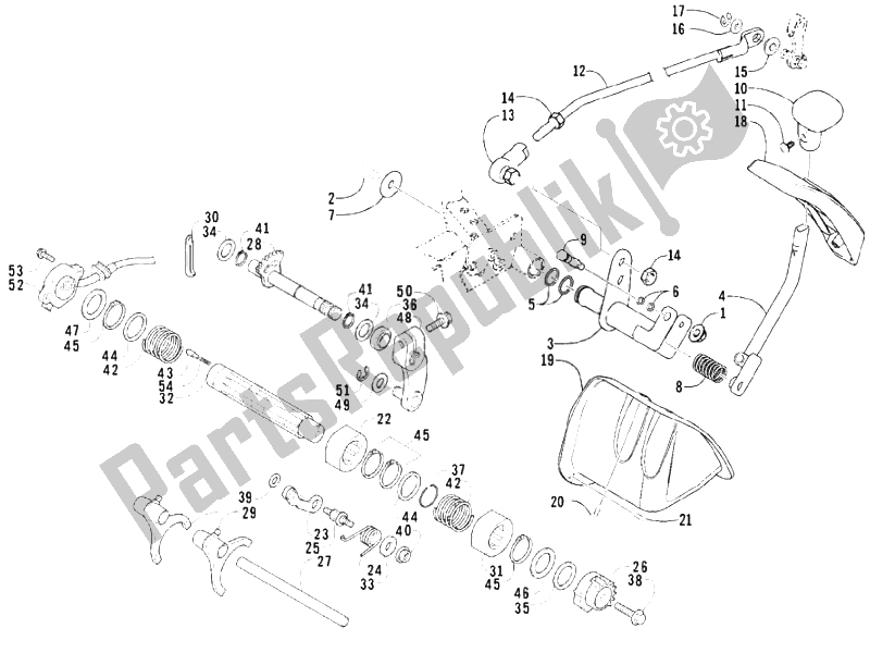 All parts for the Gear-box Components of the Piaggio Trackmaster 400 2006