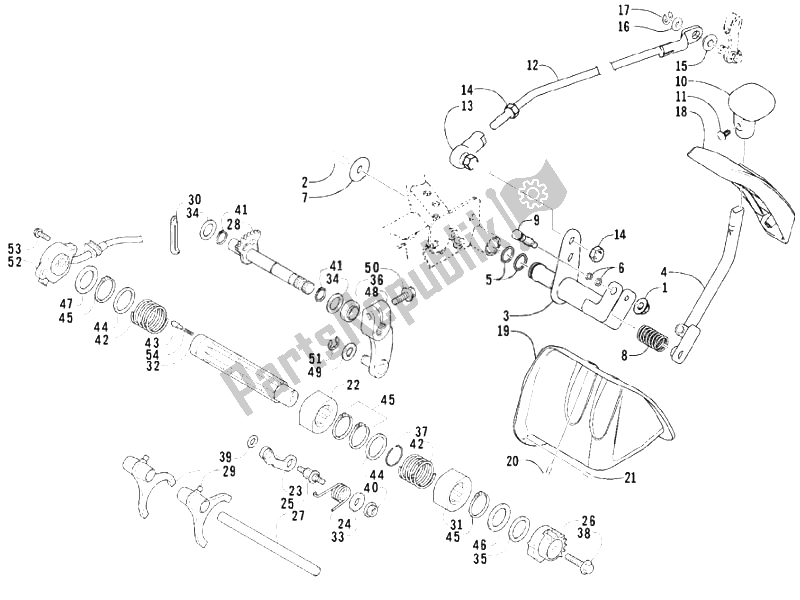 All parts for the Gear-box Components of the Piaggio Trackmaster 400 2006