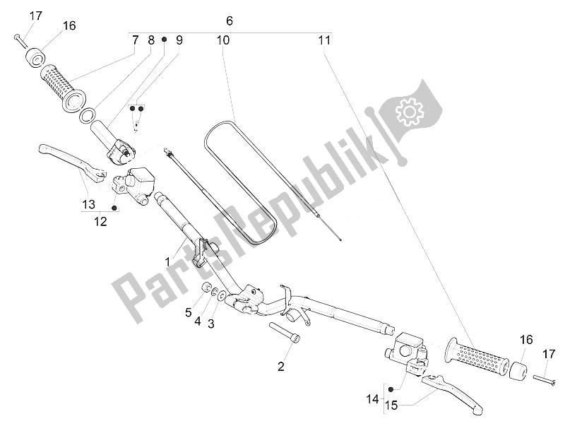 Toutes les pièces pour le Guidon - Master Cil. Du Piaggio NRG Power DD 50 2016