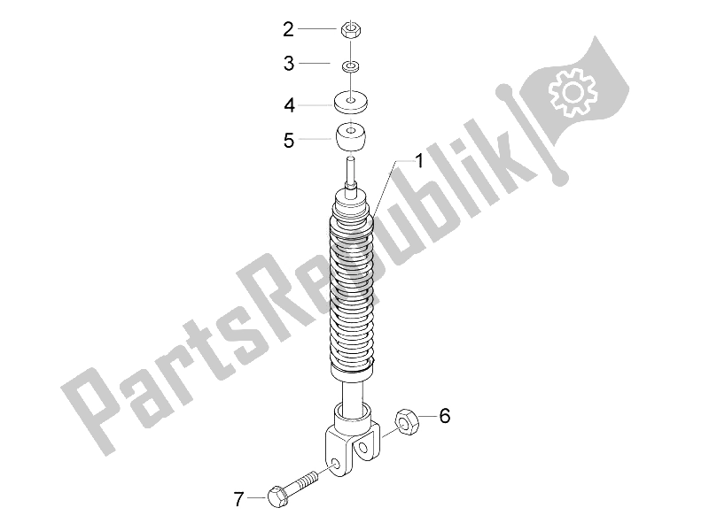 All parts for the Rear Suspension - Shock Absorber/s of the Piaggio FLY 50 2T 2010