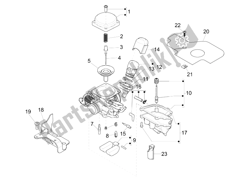 Toutes les pièces pour le Composants Du Carburateur du Piaggio Liberty 125 4T Delivery E3 2007