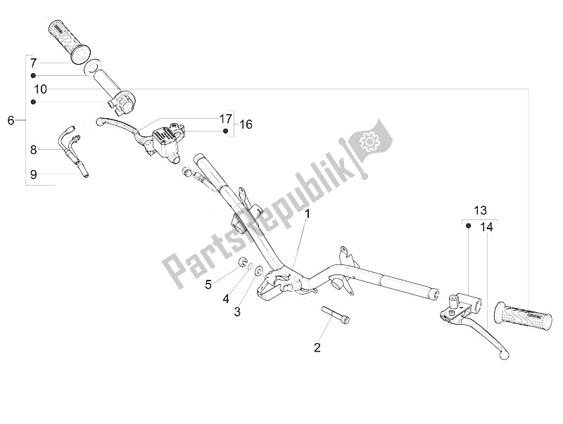 Toutes les pièces pour le Guidon - Master Cil. Du Piaggio FLY 150 4T 3V IE USA 2016