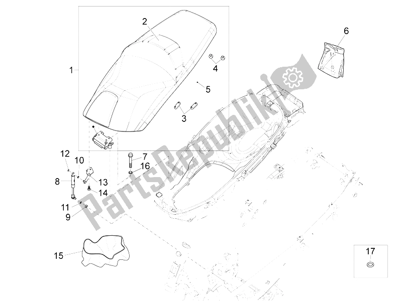 Tutte le parti per il Sella / Sedili del Piaggio X 10 500 4T 4V I E E3 2012