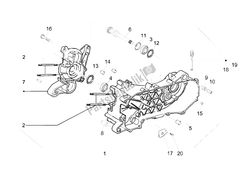 Toutes les pièces pour le Carter du Piaggio Liberty 50 4T 2005