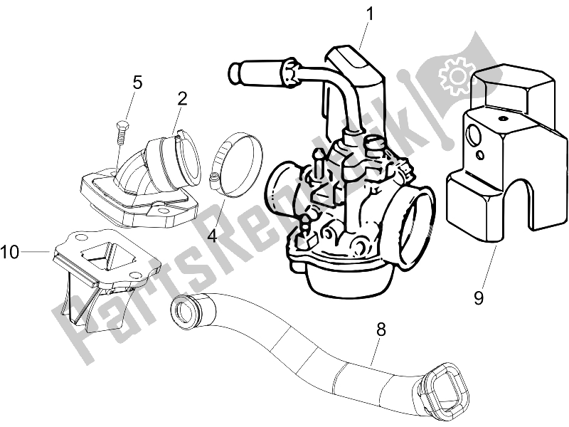 Toutes les pièces pour le Carburateur, Montage - Tuyau Union du Piaggio Liberty 50 2T Sport 2006