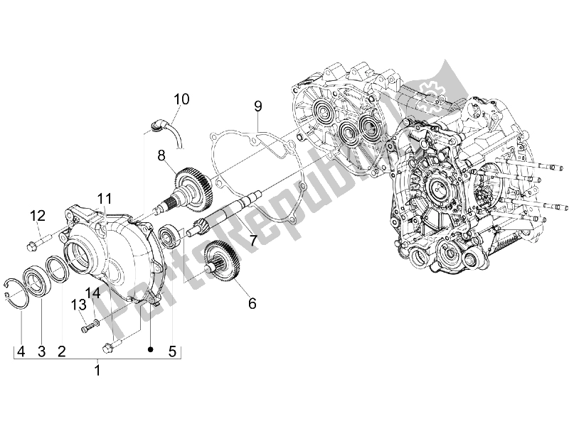 Toutes les pièces pour le Unité De Réduction du Piaggio MP3 125 IE 2008