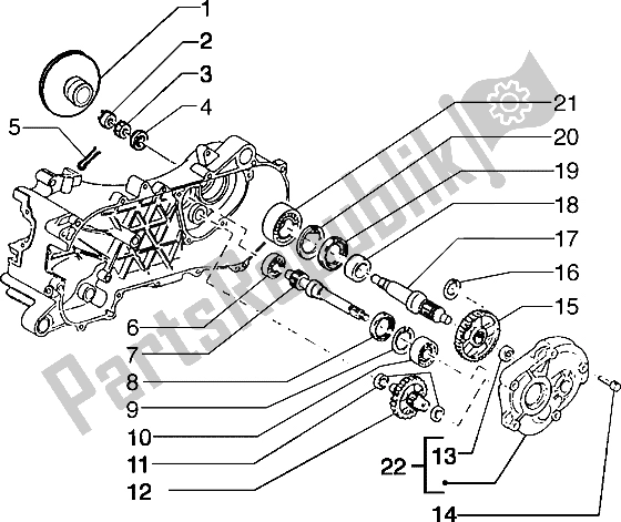 Toutes les pièces pour le Arbre De Roue Arrière du Piaggio Typhoon 50 1999