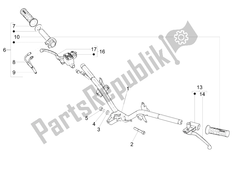 Todas las partes para Manillar - Master Cil. De Piaggio FLY 125 4T 3V IE Vietnam 2014