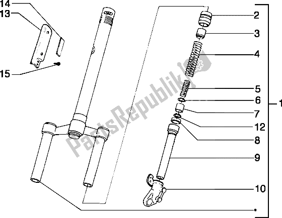 Tutte le parti per il Piantone Dello Sterzo del Piaggio Typhoon 50 X 1999
