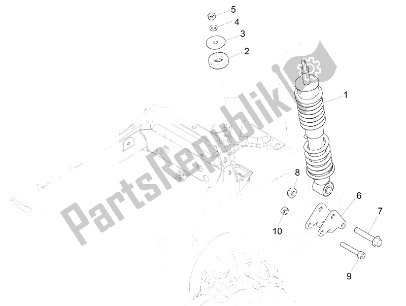 Toutes les pièces pour le Suspension Arrière - Amortisseur / S du Piaggio Liberty 125 4T 3V IE E3 2014