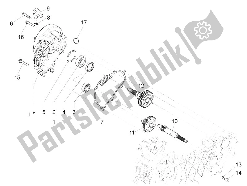 Todas as partes de Unidade De Redução do Piaggio Liberty 150 Iget 4T 3V IE ABS Asia 2016