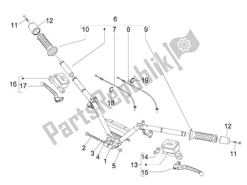 Toutes les pièces pour le Guidon - Master Cil. Du Piaggio MP3 300 IE LT Sport 2011