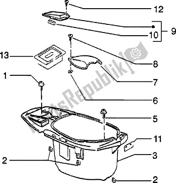 Tutte le parti per il Custodia Casco del Piaggio ZIP SP 50 1996